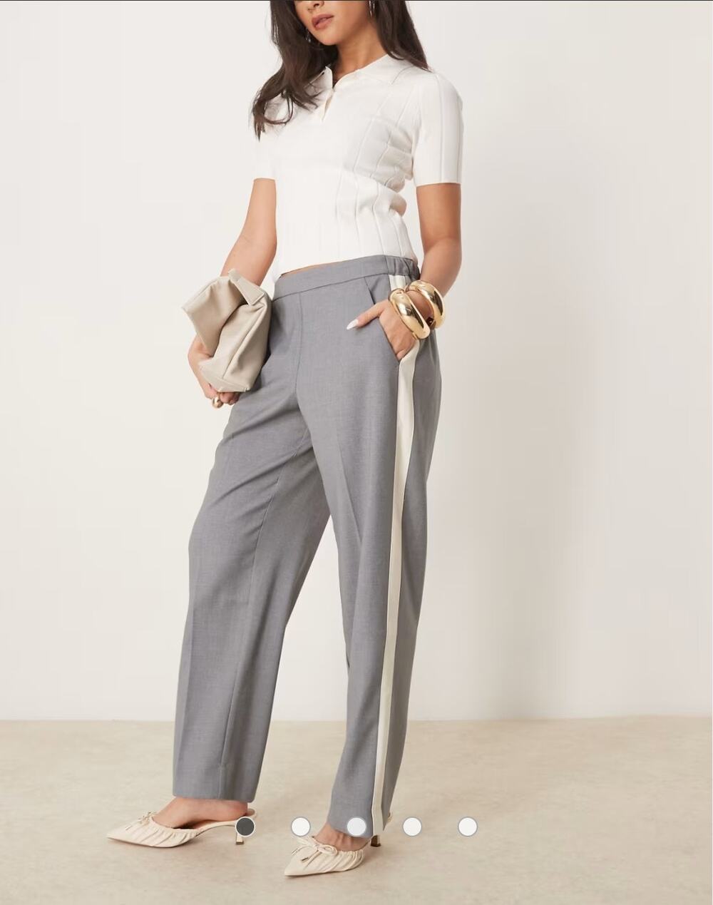 Abercrombie & Fitch Gray Pull-On Straight Leg Pintuck Side Stripe Pants XL NWT
